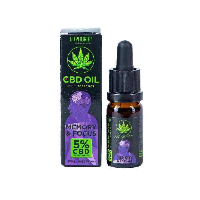 Olej konopny 5% cbd memory & focus Euphoria 10 ml