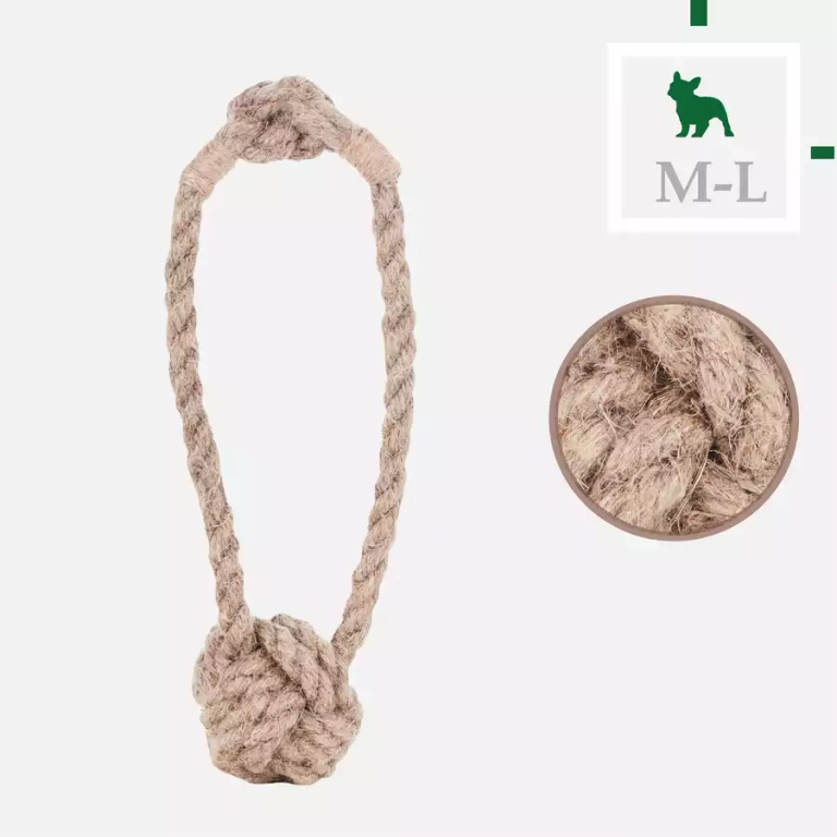 Piłka z uchwytem ze sznura konopnego