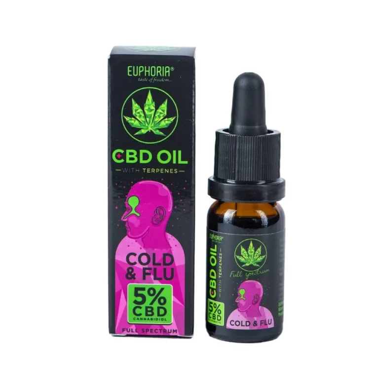 Olej konopny 5% cbd cold & flu Euphoria 10 ml